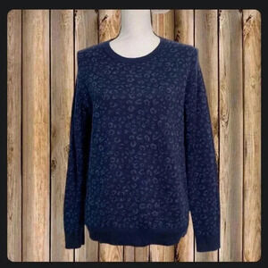 Ann Taylor Loft navy & blue sweater top shirt